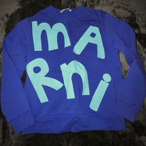 Kids Marni Vibrant Blue Crewneck Sweater unisex